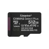 Kingston Technology 512 GB microSDXC Canvas Select Plus Gen3 150 MB/s A1 tarjeta + adaptador