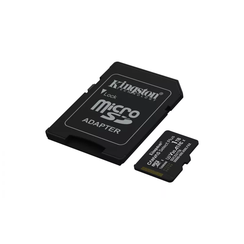 Kingston Technology 1TB microSDXC Canvas Select Plus Gen3 150MB/s A1 tarjeta + adaptador