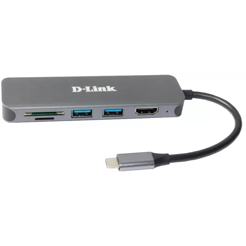 D-Link Hub USB-C 6 en 1 con HDMI/lector de tarjetas/Power Delivery