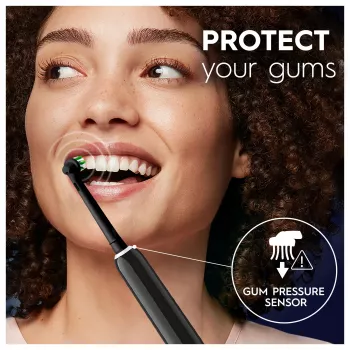 Oral-B Pro 1 Cross Action cepillo de dientes oscilante-rotatorio para adultos, negro