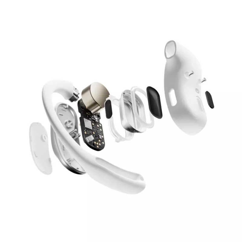 SHOKZ OpenFit Air, blanco, auricular, inalámbrico, gancho de oreja, llamadas / música / deporte / uso diario, Bluetooth, blanco
