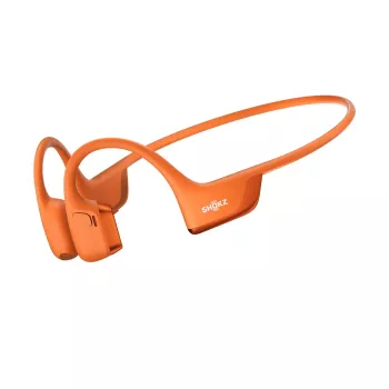 Auriculares de conducción ósea Shokz OpenRun Pro 2 — binaural, inalámbrico Bluetooth 5.3, IP55, 12 h de reproducción, 150 mAh, naranja, gancho de oreja