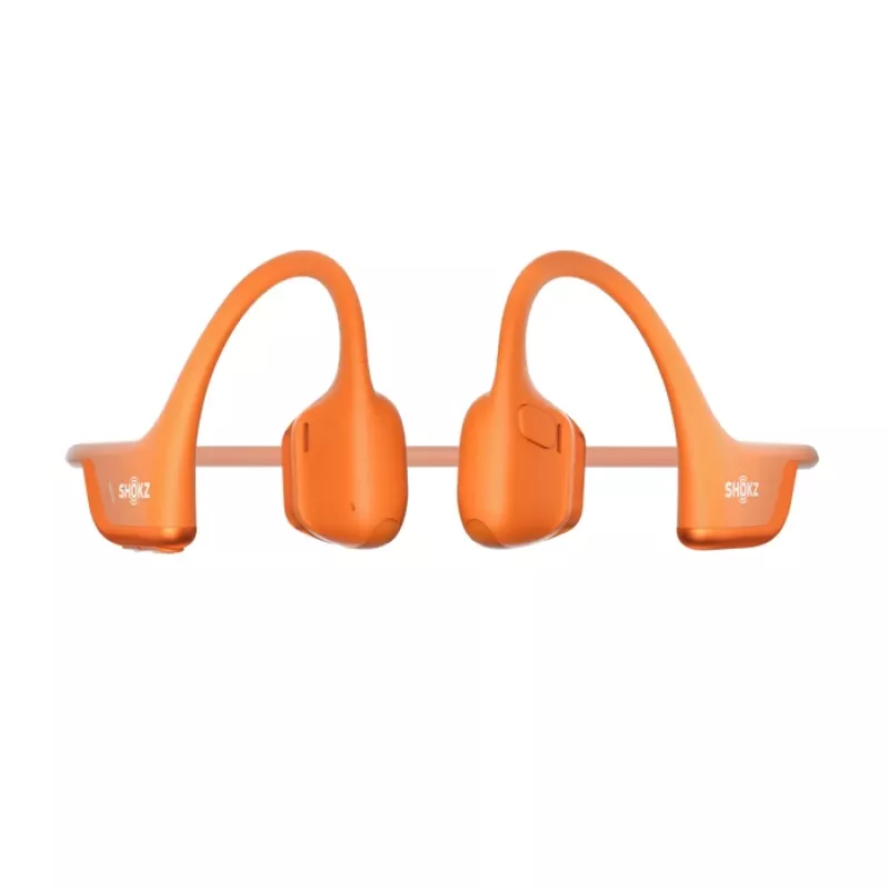 Auriculares de conducción ósea Shokz OpenRun Pro 2 — binaural, inalámbrico Bluetooth 5.3, IP55, 12 h de reproducción, 150 mAh, naranja, gancho de oreja