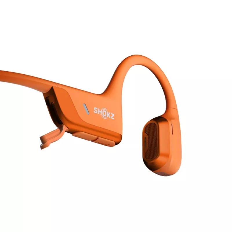 Auriculares de conducción ósea Shokz OpenRun Pro 2 — binaural, inalámbrico Bluetooth 5.3, IP55, 12 h de reproducción, 150 mAh, naranja, gancho de oreja