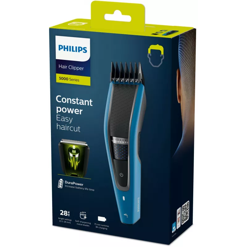 Cortapelos Philips HC5612/15 — inalámbrico, cuchilla de acero inoxidable, 28 ajustes de longitud (0,5 mm–28 mm), 75 min. de autonomía