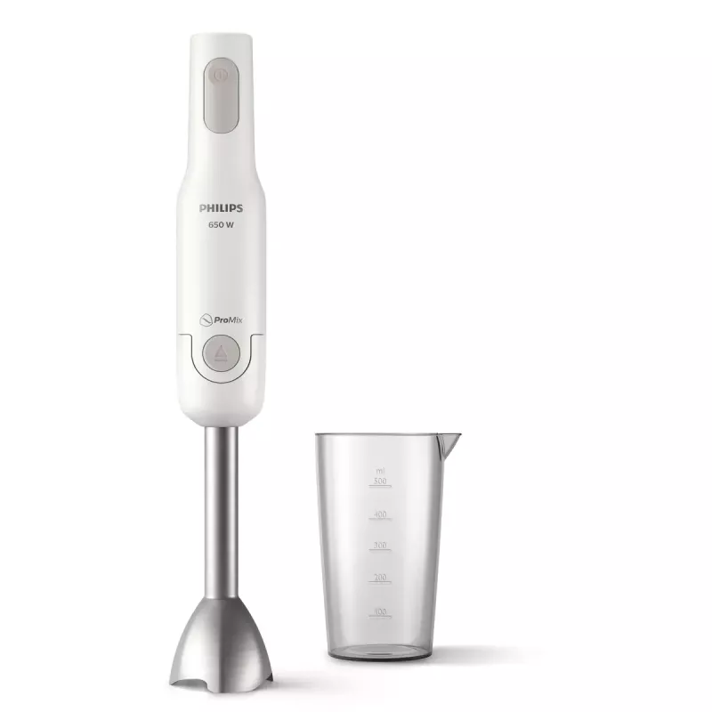 Batidora de mano Philips HR2534/00 — 650 W, 2 velocidades, Pulse, varilla metálica, blanca