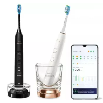 Cepillo de dientes Philips HX9914/57 DiamondClean 9000 pack de 2 negro/blanco