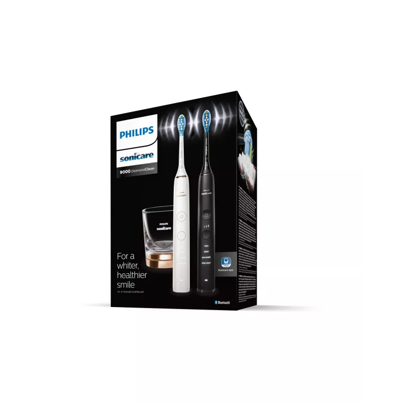 Cepillo de dientes Philips HX9914/57 DiamondClean 9000 pack de 2 negro/blanco