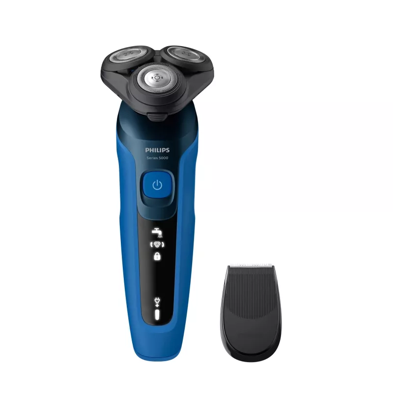 Afeitadora eléctrica Philips serie 5000 S5466/17 — sistema rotatorio de 3 cabezales, batería de iones de litio, 50 min. de autonomía, lavable, afeitado en húmedo y en seco