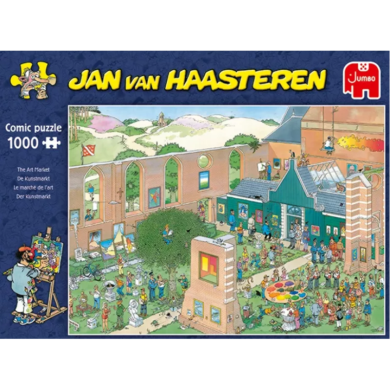 Jan van Haasteren El mercado del arte 1000 piezas, 1000 uds., cómics, 12 años