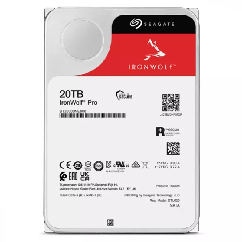 Disco duro interno Seagate IronWolf Pro ST20000NT001 20 TB 7200 RPM 256 MB 3,5