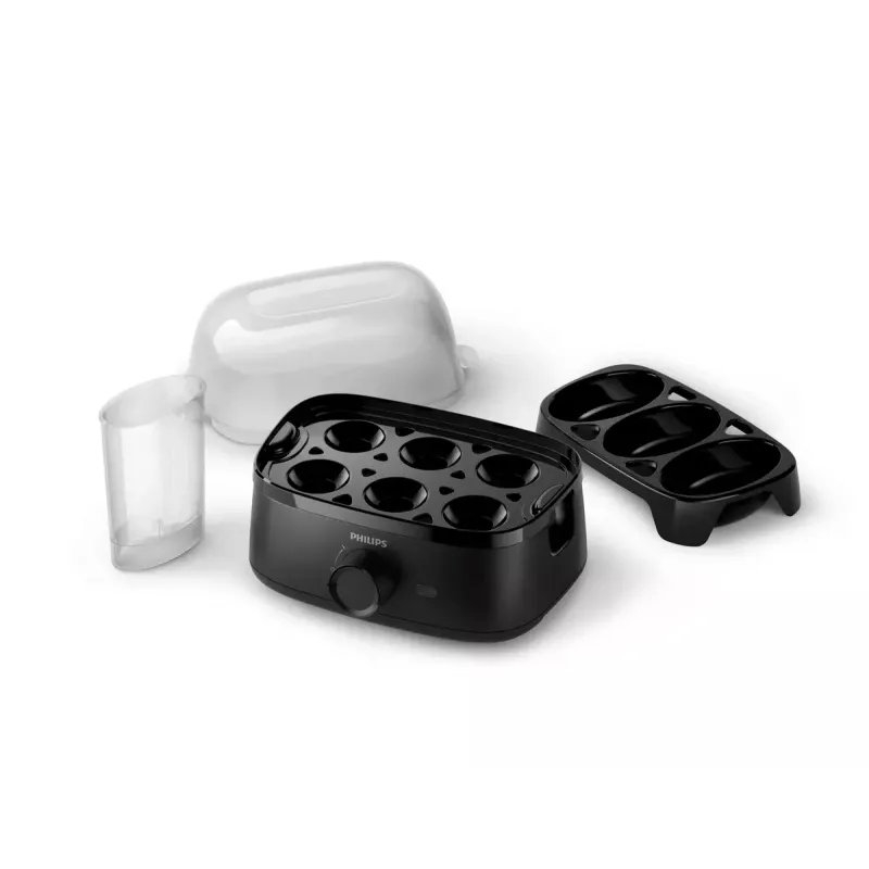 Huevera Philips 3000 series HD9137/90 capacidad 6 huevos negra