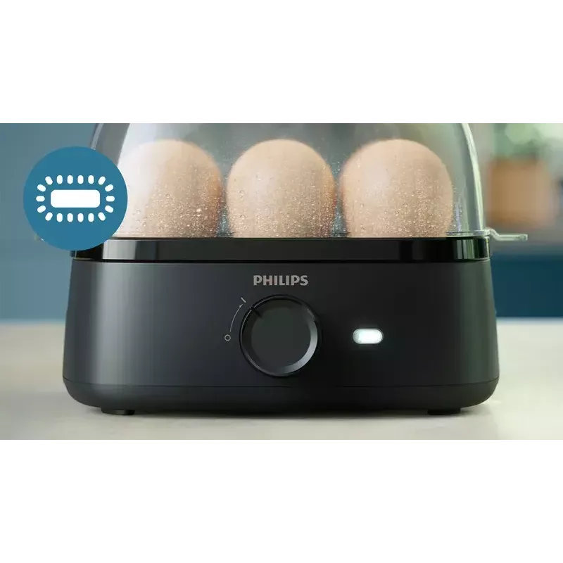 Huevera Philips 3000 series HD9137/90 capacidad 6 huevos negra
