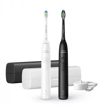 Cepillo de dientes sónico recargable Philips Sonicare Series 5300 HX7109/01, 2 mangos, 2 cabezales, 62.000 movimientos/min., 2 velocidades, estuche de viaje