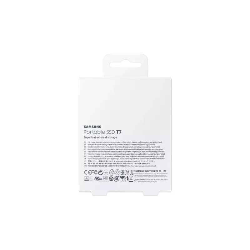 SSD externo Samsung T7 Portable 1 TB, USB-C 3.2 Gen 2, NVMe, cifrado por hardware AES-256, azul