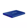 SSD externo Samsung T7 Portable 1 TB, USB-C 3.2 Gen 2, NVMe, cifrado por hardware AES-256, azul