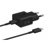 Cargador Samsung EP-T2510 25W USB‑C interior carga rápida, negro, cable de 1 m