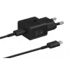 Cargador Samsung EP-T2510 25W USB‑C interior carga rápida, negro, cable de 1 m