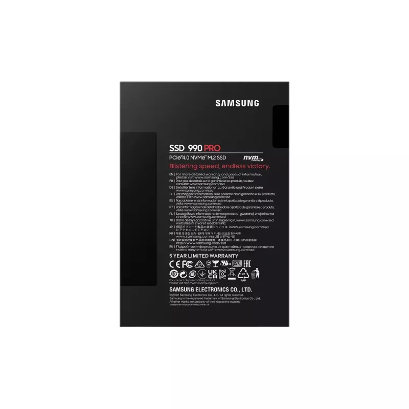 Unidad SSD Samsung 990 PRO 4 TB M.2 PCI Express 4.0 NVMe V-NAND MLC
