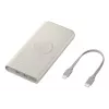 Batería externa Samsung EB-U2510XUEGEU 10000 mAh, PD 3.0 25W, entrada y salida USB-C, carga inalámbrica, salida para 3 dispositivos, beige