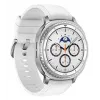 Smartwatch Samsung Galaxy Watch 8 Classic 46 mm — 1,3 inch AMOLED, 438×438, 64 GB, Wi-Fi, GPS, caja plateada, correa blanca
