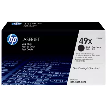 HP 49X Tóner 2 uds. Original Negro