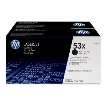 HP 53X pack de 2 tóneres originales LaserJet de alto rendimiento Negros