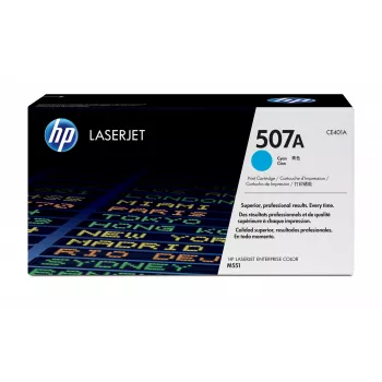 Tóner original HP 507A LaserJet cian, 6000 páginas, cian, 1 ud.