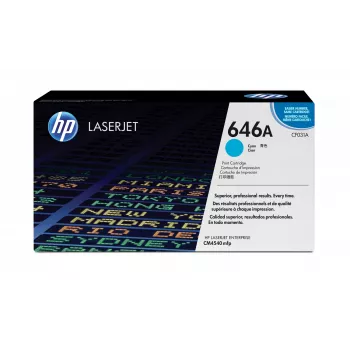Tóner original HP 646A LaserJet cian, 12500 páginas, cian, 1 ud.