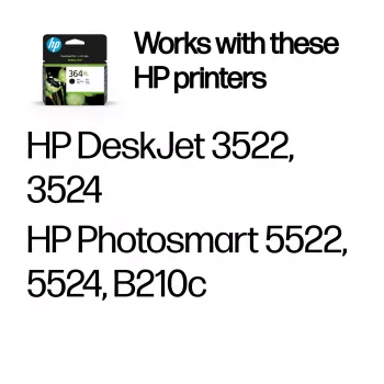 Cartucho de tinta original HP 364XL negro, alto rendimiento