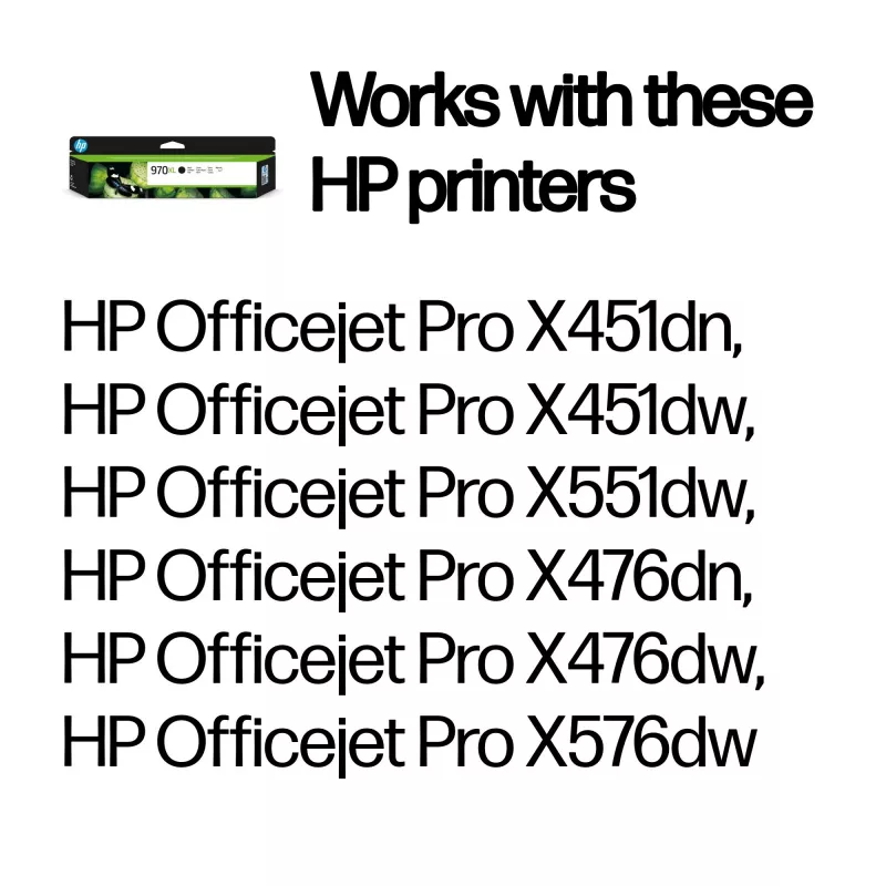 Cartucho de tinta original HP 970XL negro de alto rendimiento, negro, 1 ud., 9200 páginas