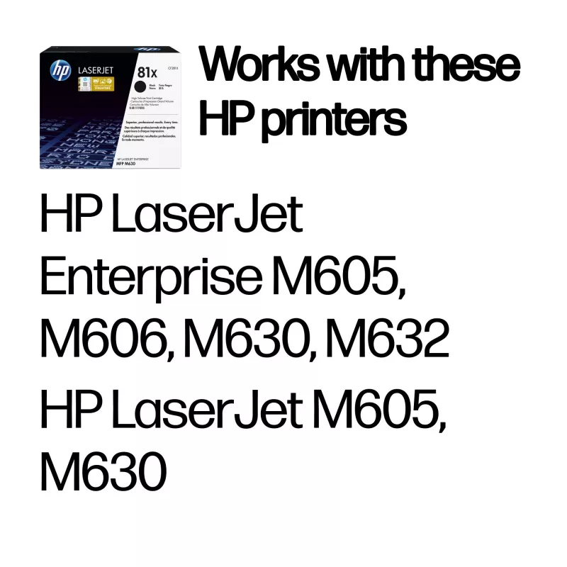 Tóner original HP 81X LaserJet negro de alto rendimiento, 25000 páginas, negro, 1 ud.