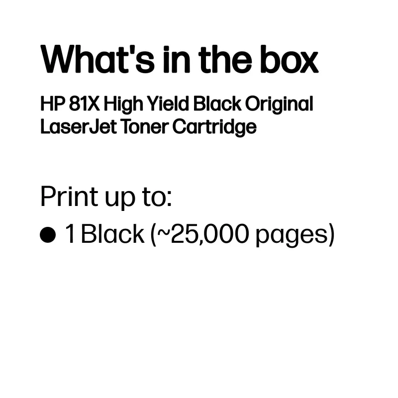 Tóner original HP 81X LaserJet negro de alto rendimiento, 25000 páginas, negro, 1 ud.