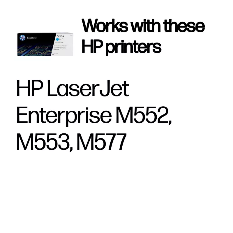 Cartucho de tóner original HP 508A cian LaserJet, 5000 páginas, cian, 1 unidad