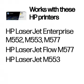 Cartucho de tóner original HP 508X amarillo de alto rendimiento LaserJet, 9500 páginas, amarillo, 1 unidad
