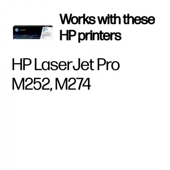 Cartucho de tóner original HP 201A cian LaserJet. Rendimiento de páginas en color: 1330 páginas, colores de impresión: cian, cantidad por pack: 1 unidad
