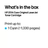 Cartucho de tóner original HP 201A cian LaserJet. Rendimiento de páginas en color: 1330 páginas, colores de impresión: cian, cantidad por pack: 1 unidad