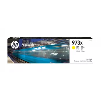 HP 973X Cartucho Original PageWide de Alto Rendimiento Amarillo, Amarillo, 1 ud., 7000 páginas
