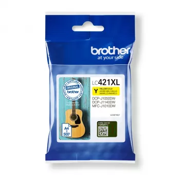 Brother LC-421XLY cartucho de tinta 1 unidad original alto rendimiento (XL) amarillo