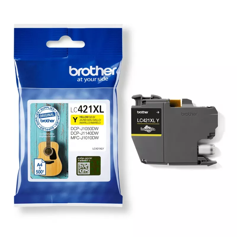 Brother LC-421XLY cartucho de tinta 1 unidad original alto rendimiento (XL) amarillo