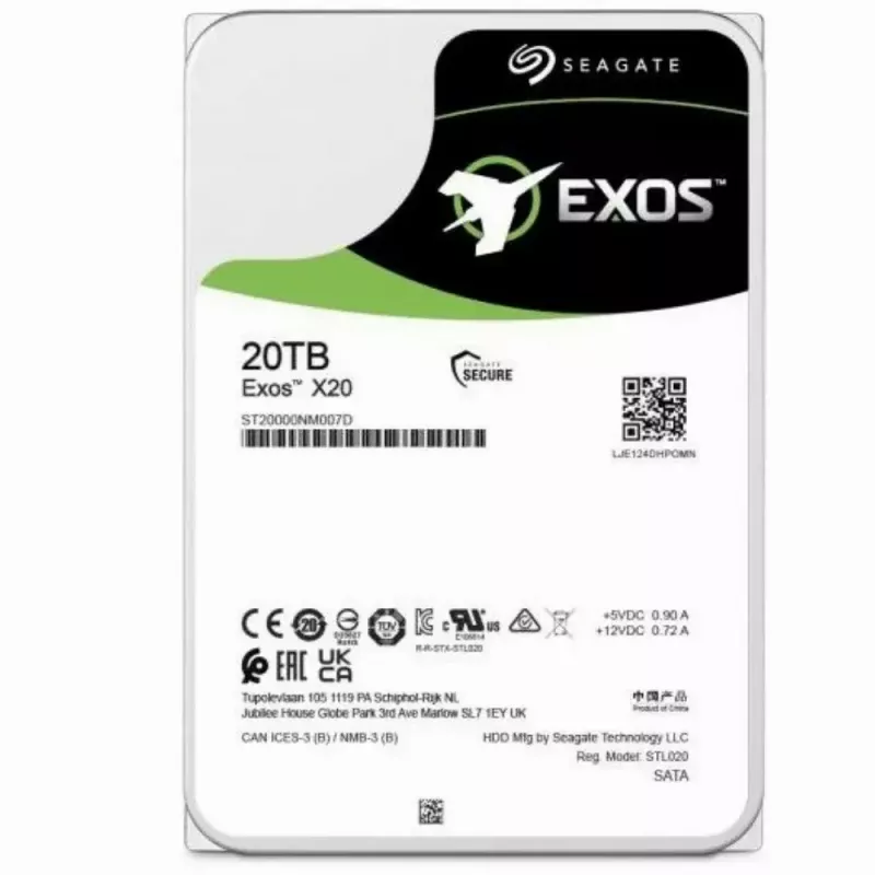 Seagate Enterprise Exos X20 disco duro interno 20 TB 7200 RPM 3,5 pulgadas Serial ATA III