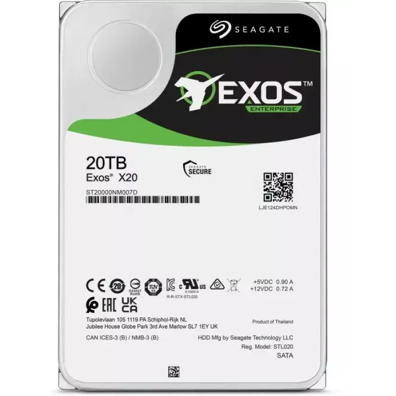 Seagate Enterprise Exos X20 disco duro interno 20 TB 7200 RPM 3,5 pulgadas Serial ATA III