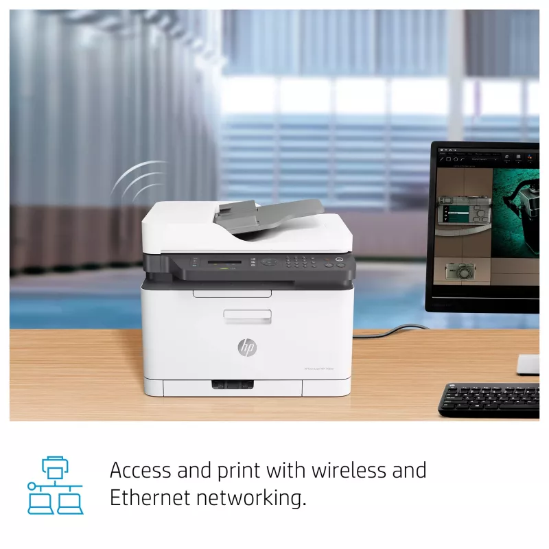 HP Color Laser MFP 179fnw, Láser, Impresión en color, 600 x 600 DPI, A4, Impresión directa, Negro, Blanco