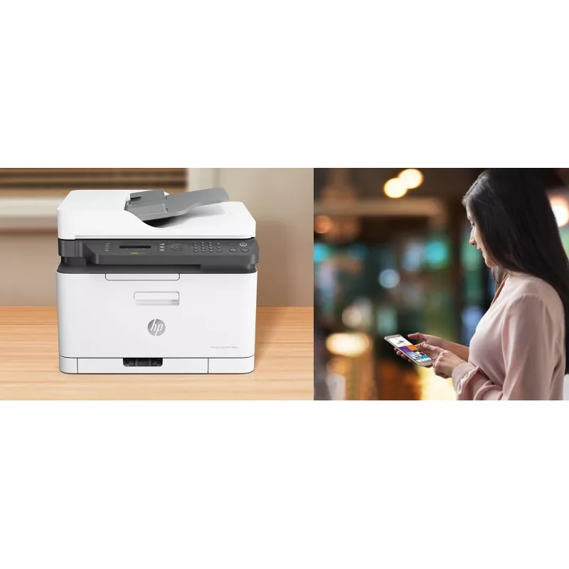 HP Color Laser MFP 179fnw, Láser, Impresión en color, 600 x 600 DPI, A4, Impresión directa, Negro, Blanco