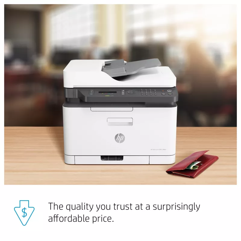 HP Color Laser MFP 179fnw, Láser, Impresión en color, 600 x 600 DPI, A4, Impresión directa, Negro, Blanco