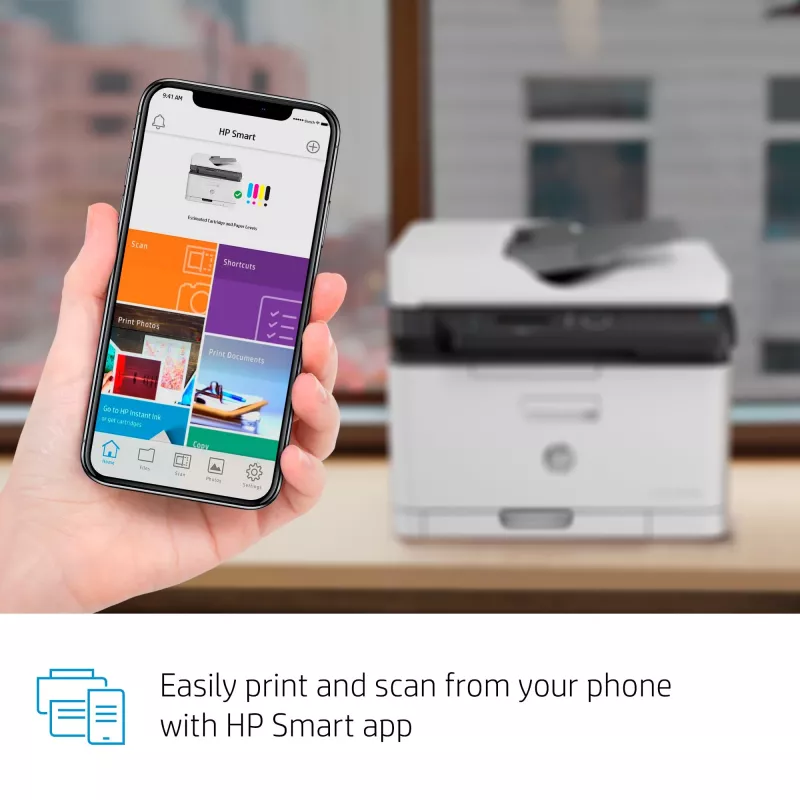 HP Color Laser MFP 179fnw, Láser, Impresión en color, 600 x 600 DPI, A4, Impresión directa, Negro, Blanco