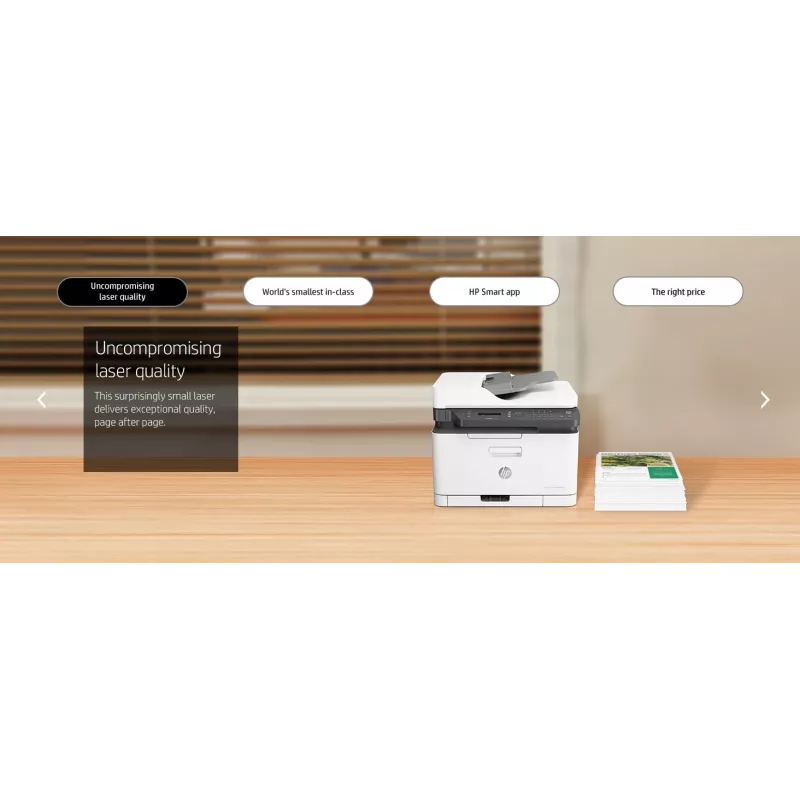 HP Color Laser MFP 179fnw, Láser, Impresión en color, 600 x 600 DPI, A4, Impresión directa, Negro, Blanco