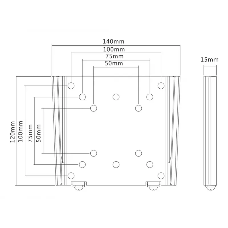 Soporte de pared Multibrackets M VESA I negro 50x50 75x75 100x100