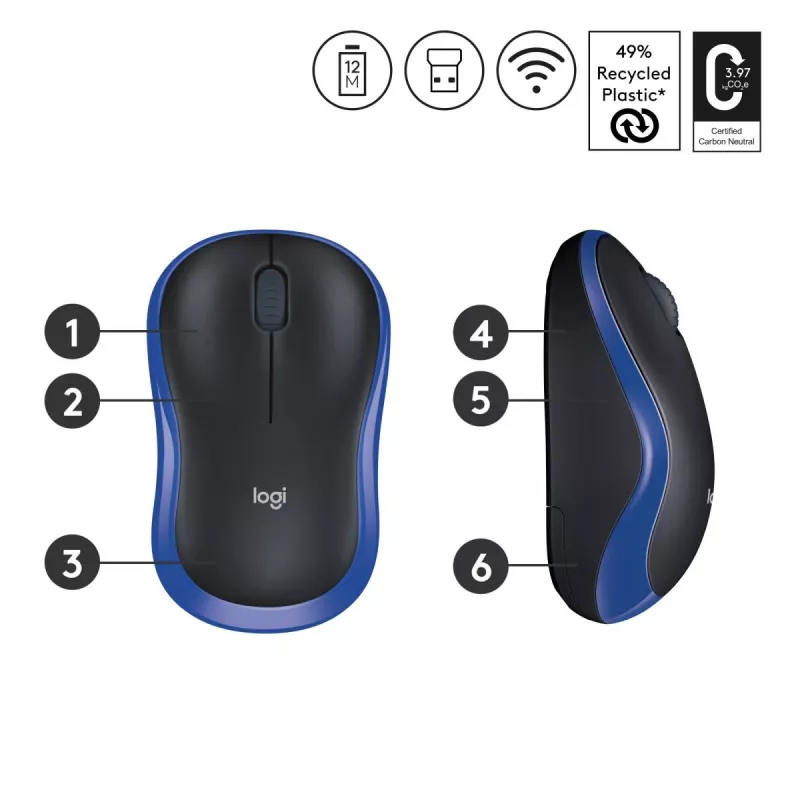 Logitech Wireless Mouse azul 910-002239