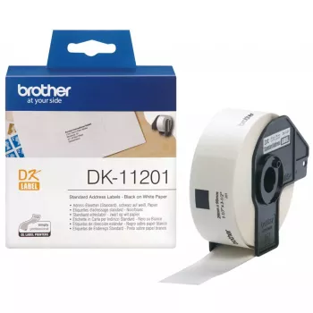 Etiquetas de direcciones Brother DK11201 negro sobre blanco